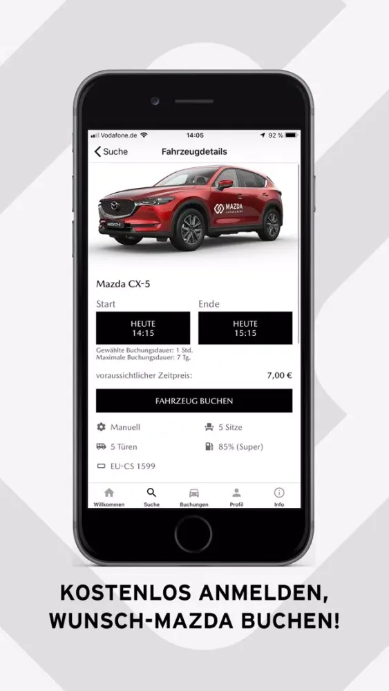 Mazda Carsharing Ekran Görüntüleri