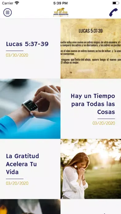 Tangkapan skrin Voz de Dios Nueva Generacion