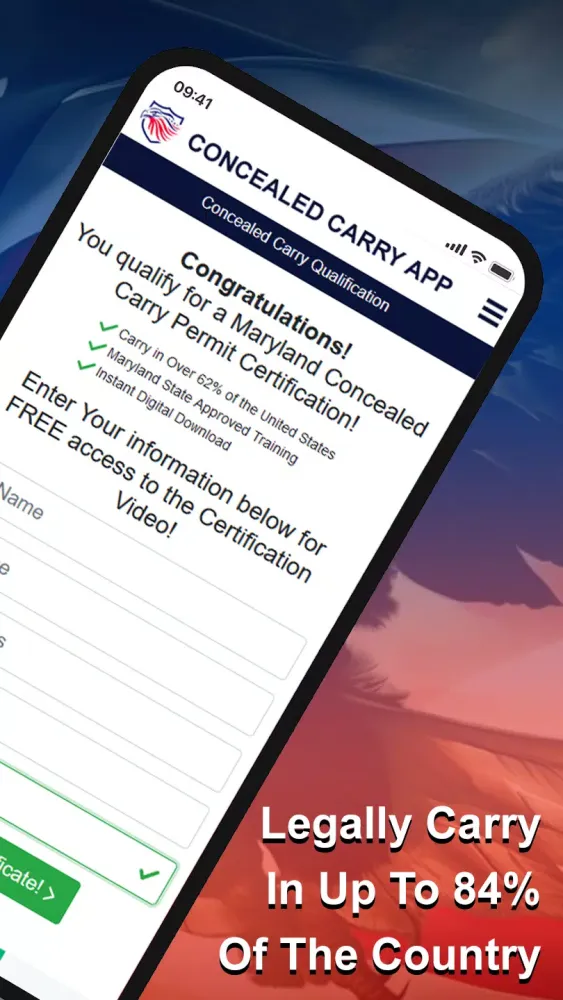 Capturas de tela do Concealed Carry Permit CCW App