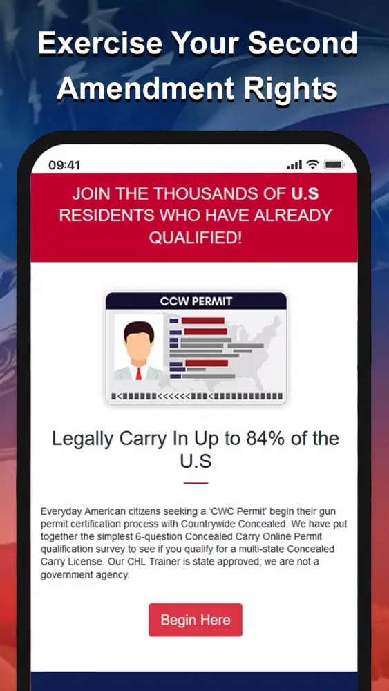 Capturas de tela do Concealed Carry Permit CCW App