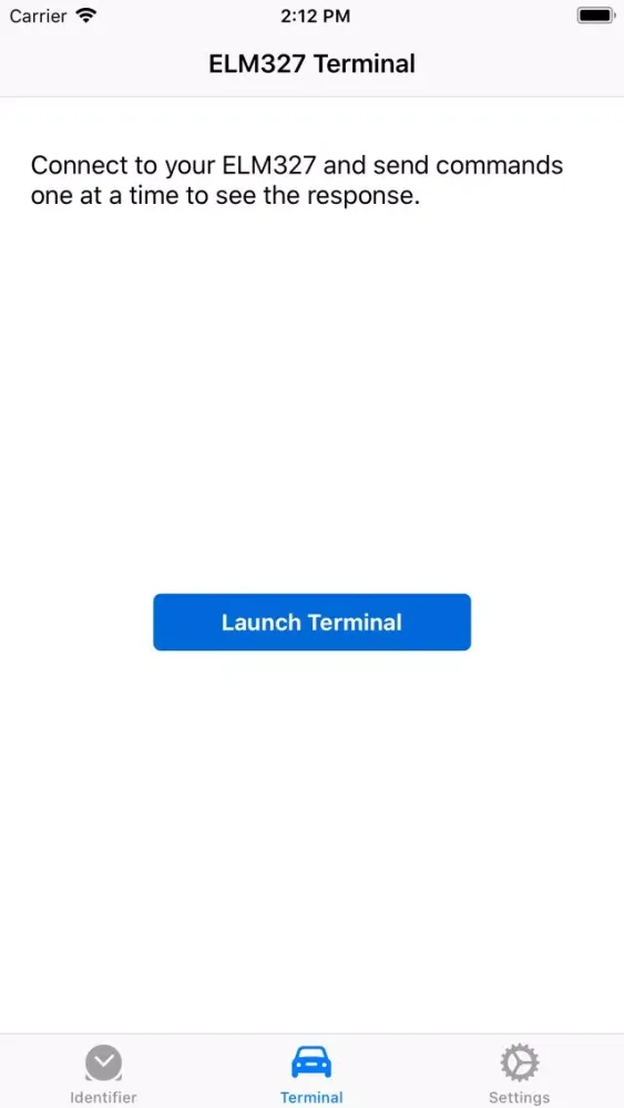 Ảnh chụp màn hình của ELM327 Terminal