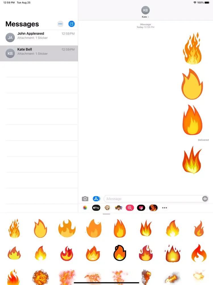 Fire Stickers iPad  스크린샷