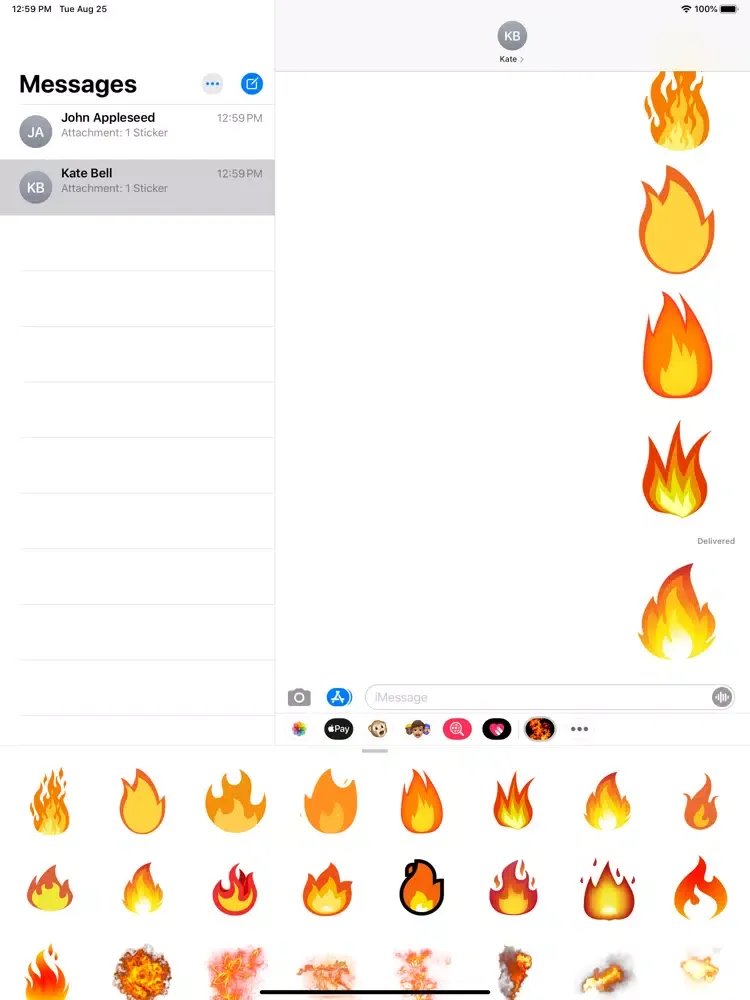 Fire Stickers iPad  스크린샷