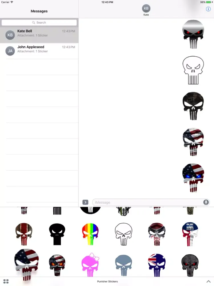 صور Punisher Stickers Bundle iPad 