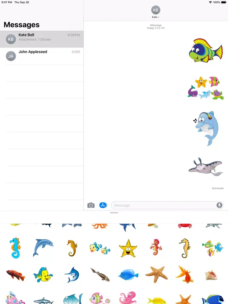 Tangkapan skrin Sea Stickers iPad 