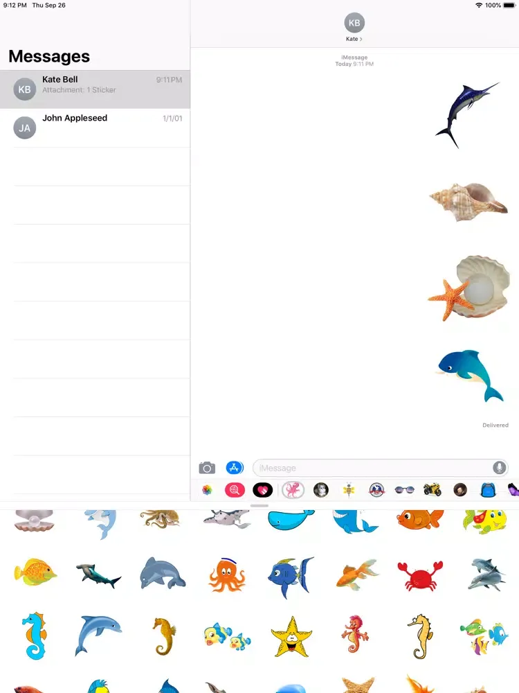 Tangkapan skrin Sea Stickers iPad 
