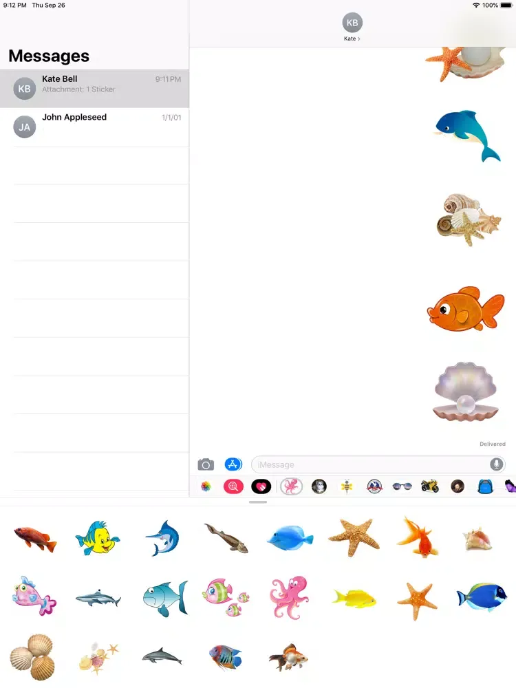 Tangkapan skrin Sea Stickers iPad 