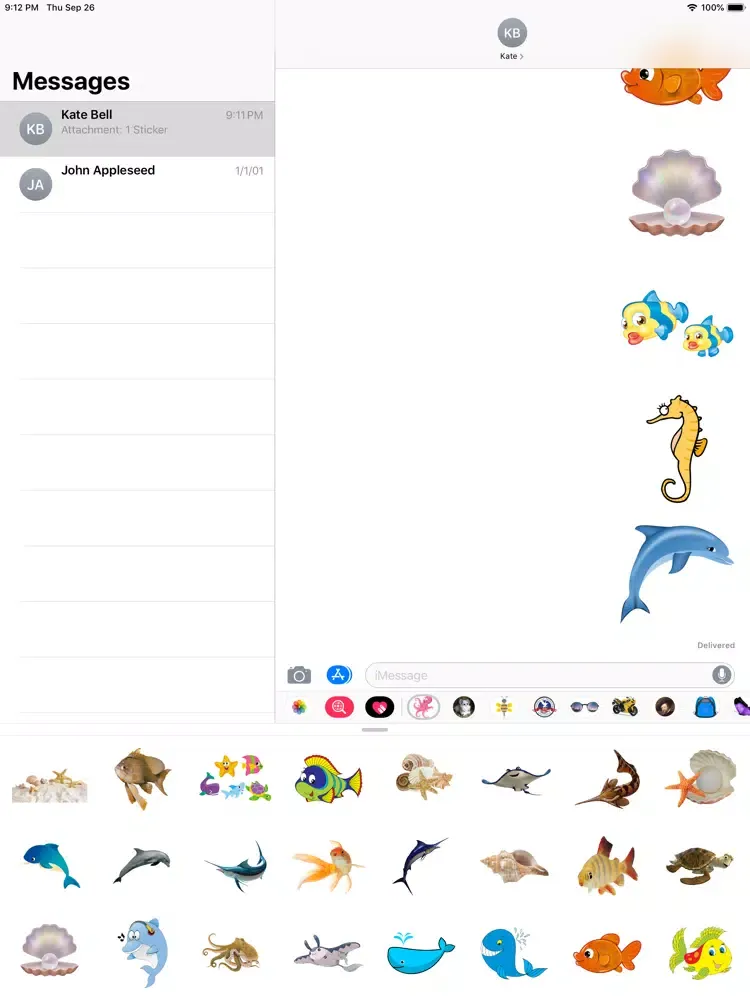 Tangkapan skrin Sea Stickers iPad 