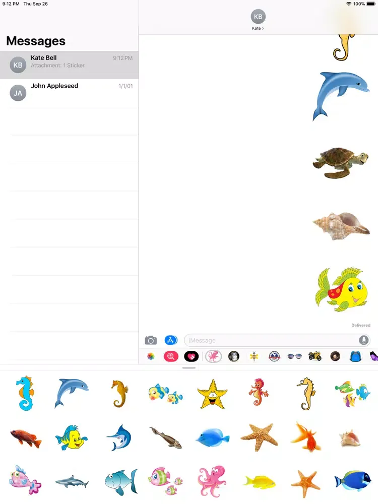 Tangkapan skrin Sea Stickers iPad 