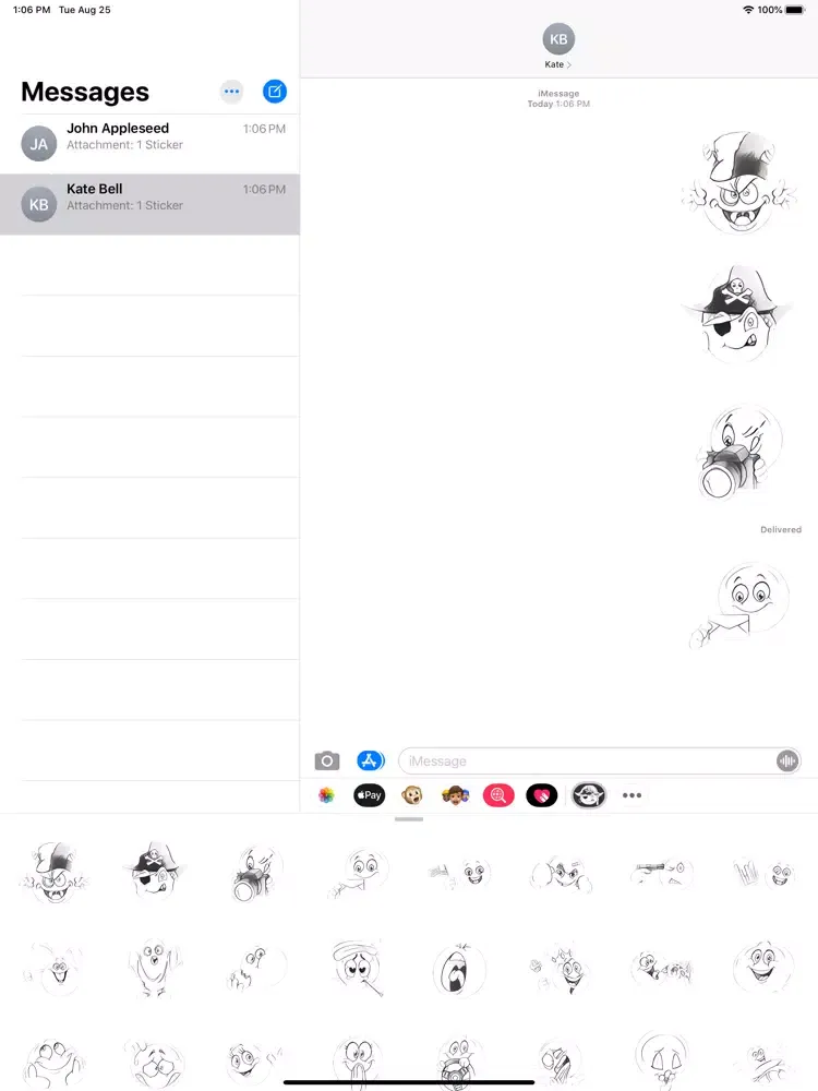 ภาพหน้าจอของ Sketch Faces Stickers iPad 