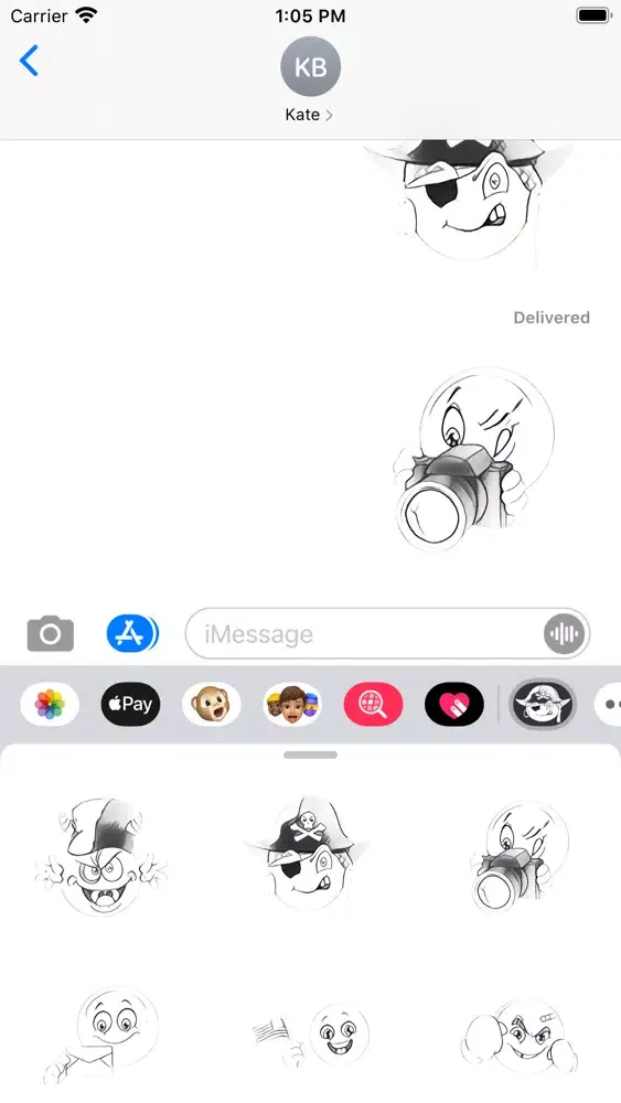 ภาพหน้าจอของ Sketch Faces Stickers