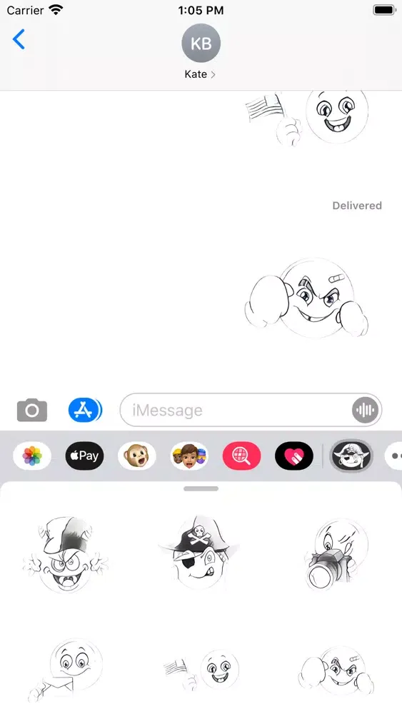ภาพหน้าจอของ Sketch Faces Stickers