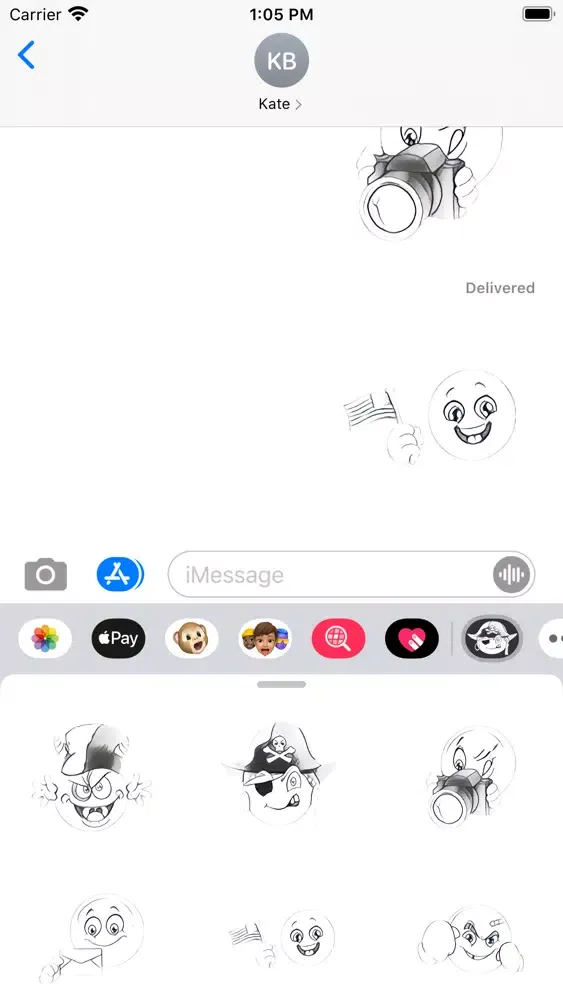 ภาพหน้าจอของ Sketch Faces Stickers