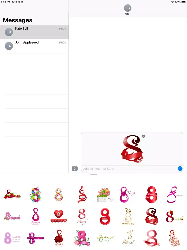 Tangkapan skrin Women's day stickers HD iPad 