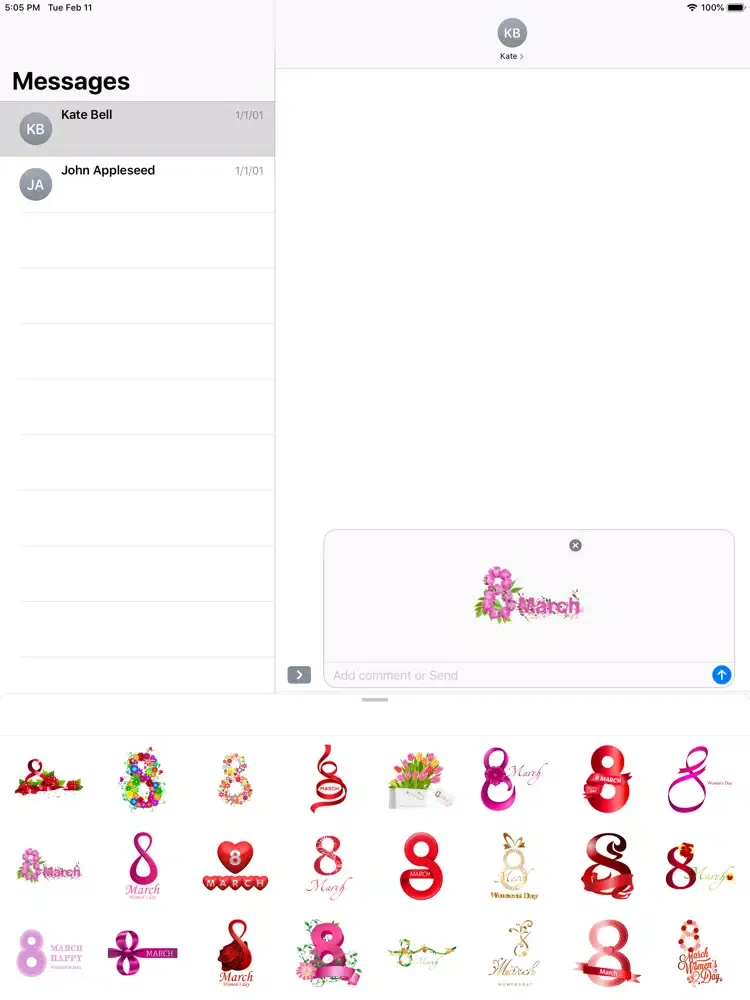 Tangkapan skrin Women's day stickers HD iPad 
