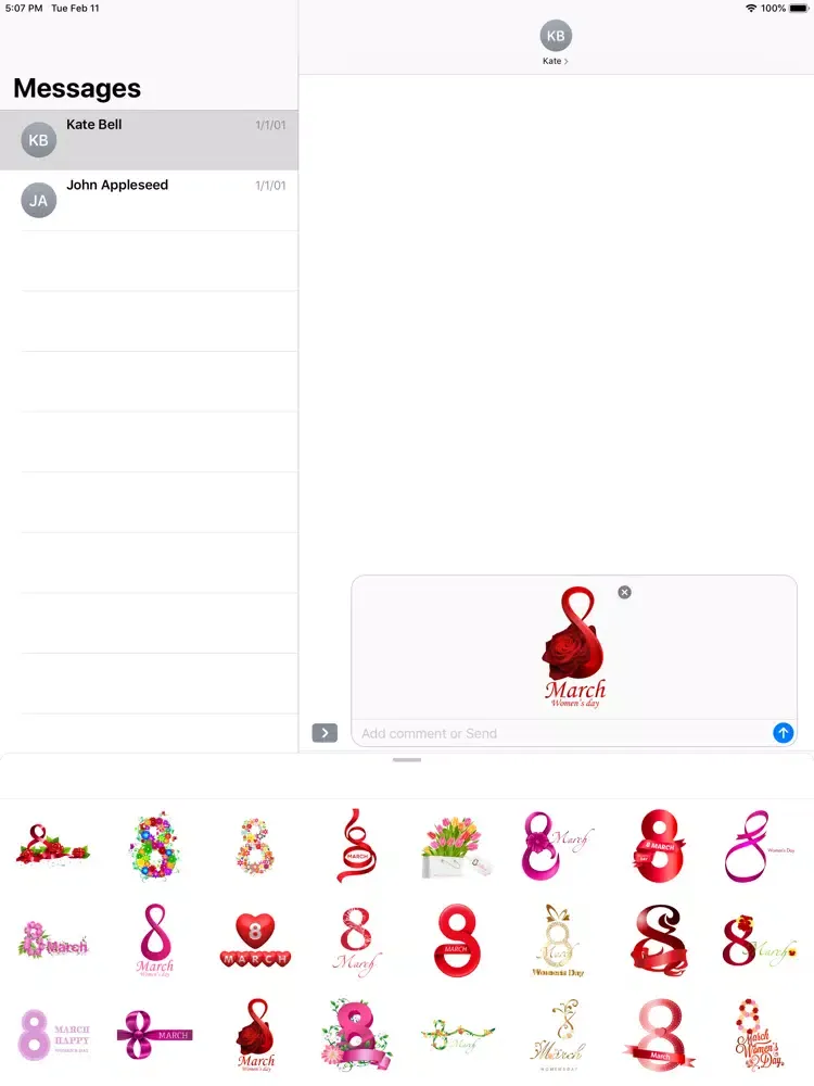 Tangkapan skrin Women's day stickers HD iPad 