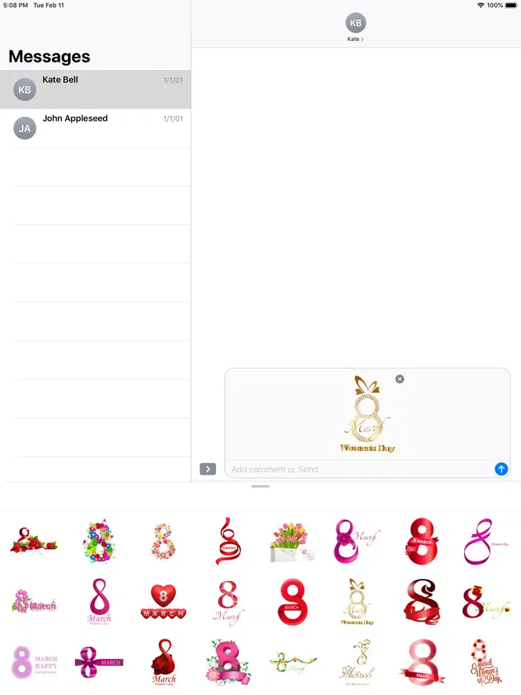 Tangkapan skrin Women's day stickers HD iPad 