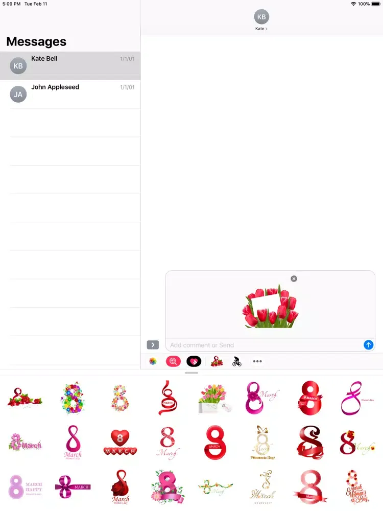 Tangkapan skrin Women's day stickers HD iPad 