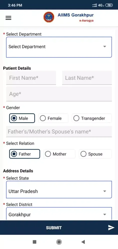 AIIMS Gorakhpur e-Aarogya Screenshots