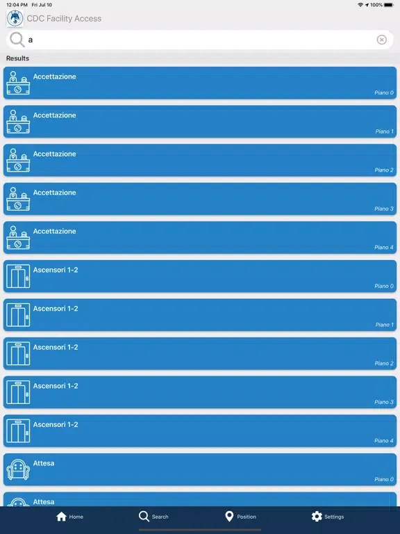 CDC Facility Access iPad  Screenshots