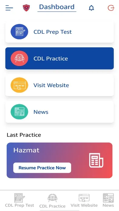 Tangkapan layar CDL Prep App