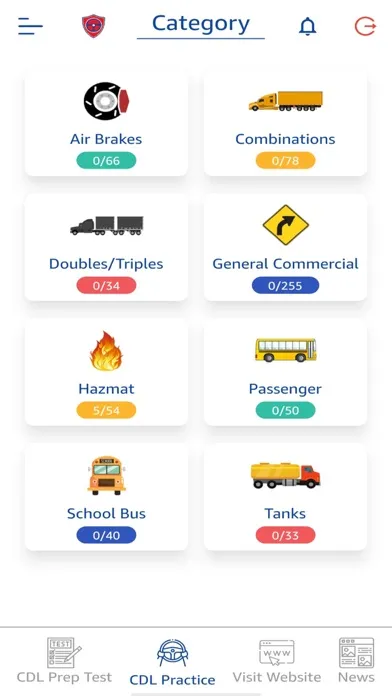 Tangkapan layar CDL Prep App
