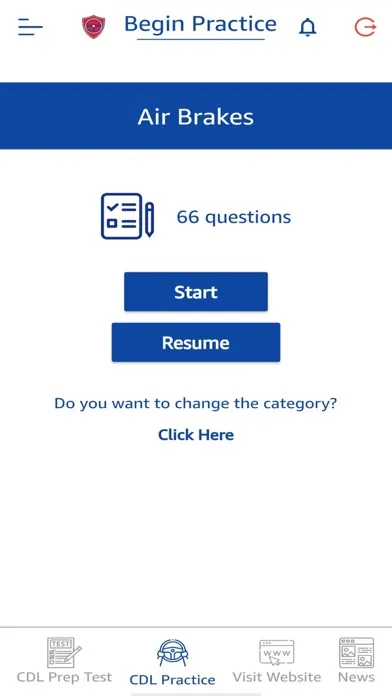 Tangkapan layar CDL Prep App