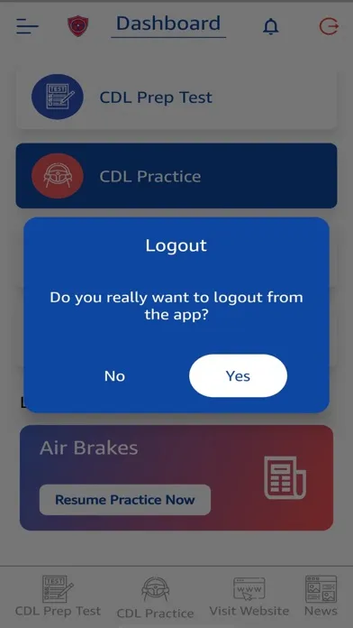 Tangkapan layar CDL Prep App