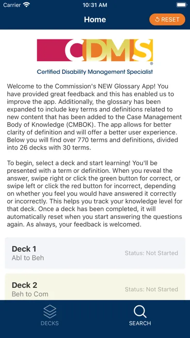 CDMS Glossary App スクリーンショット