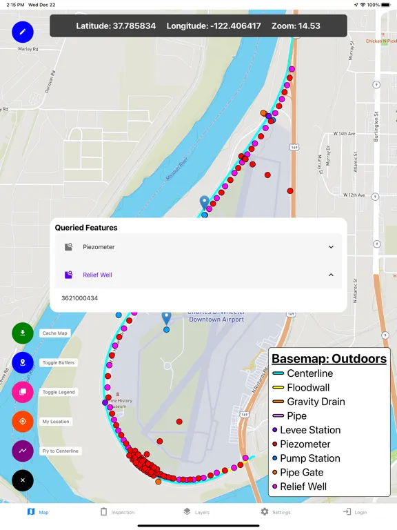 Ảnh chụp màn hình của Levee Inspection System iPad 
