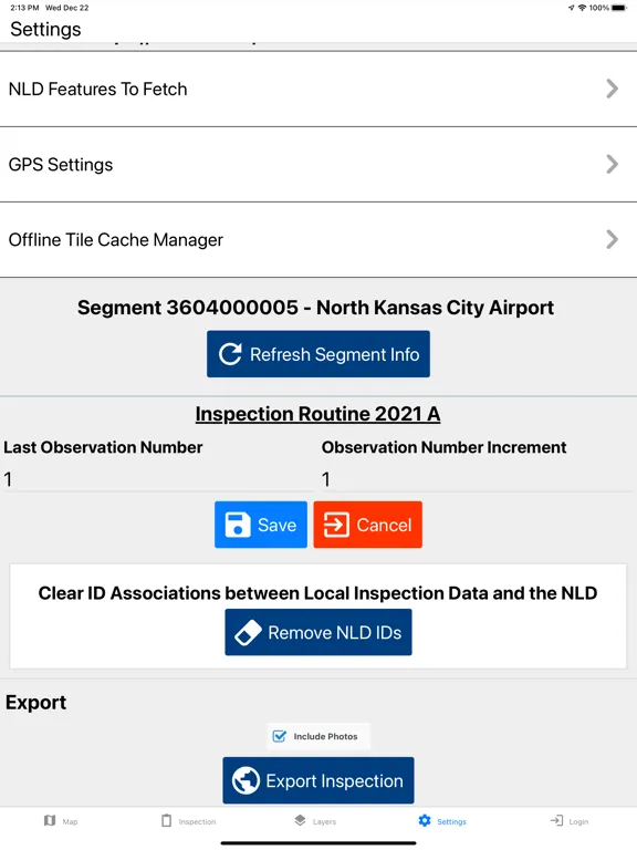 Ảnh chụp màn hình của Levee Inspection System iPad 