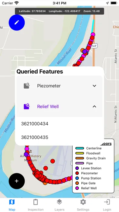 Ảnh chụp màn hình của Levee Inspection System