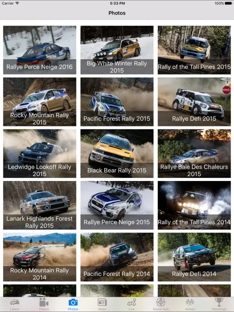 Capturas de tela do CDNRally iPad 