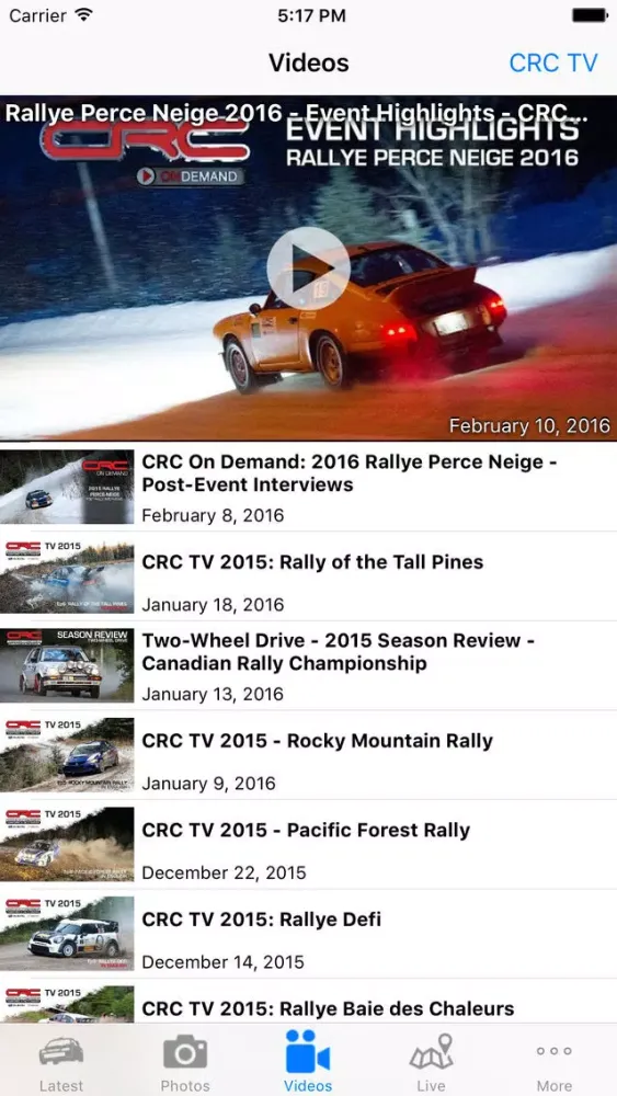 Capturas de tela do CDNRally
