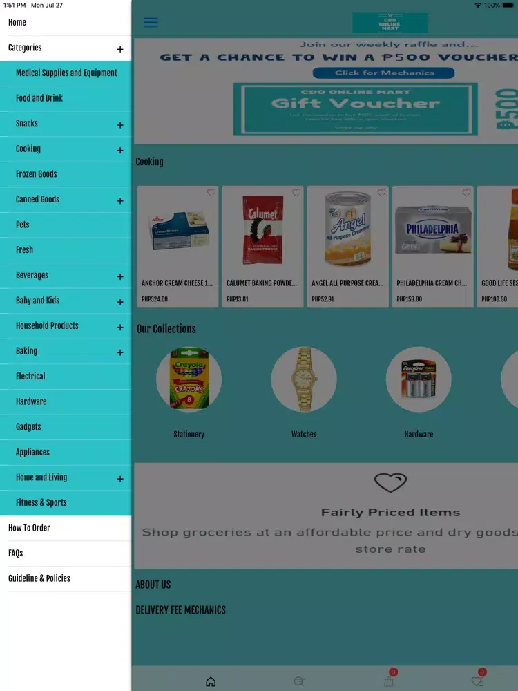 Capturas de tela do CDO Online Mart iPad 