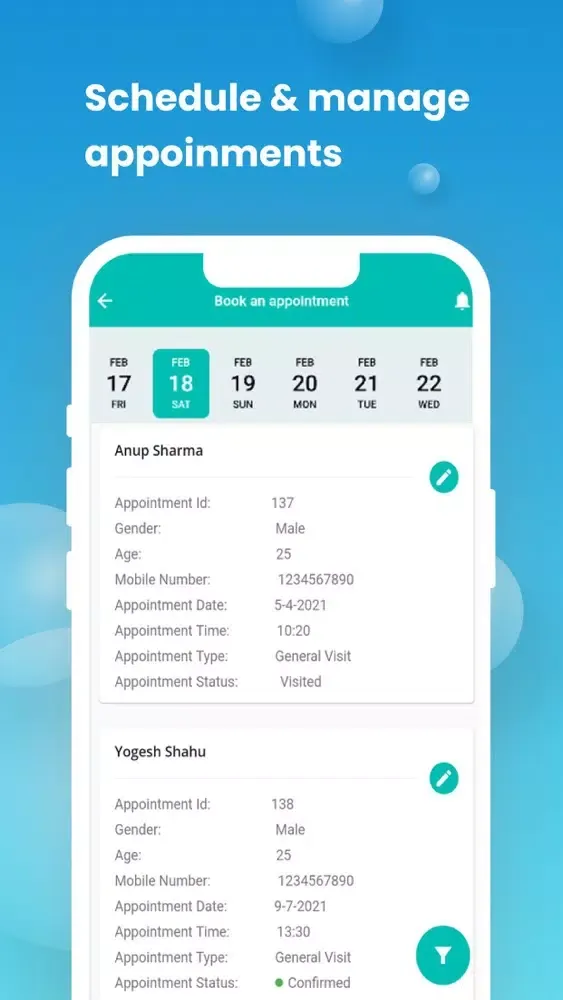 Tangkapan skrin Klinic Patient