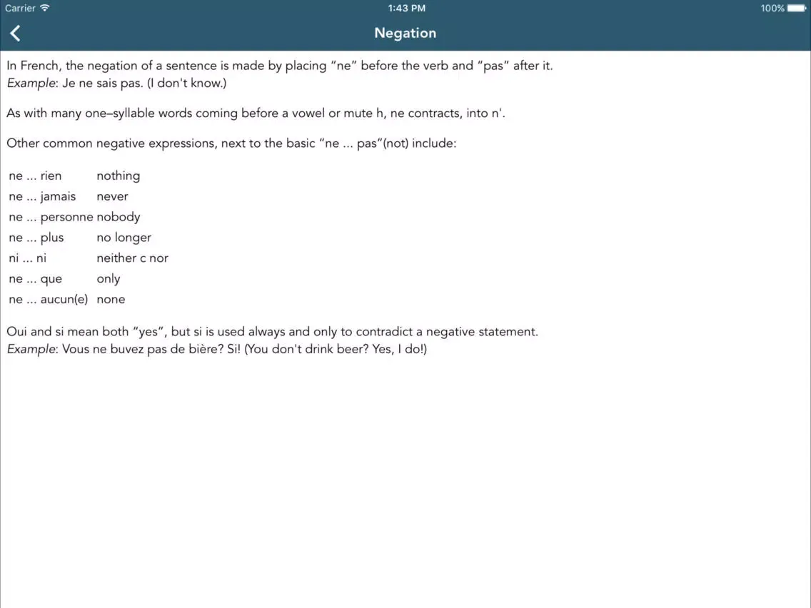 Capturas de tela do French Class School Edition iPad 