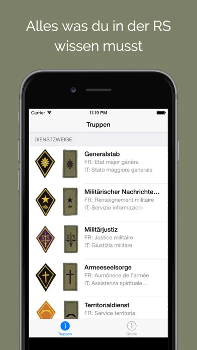 Schweizer Armee: Dienstgrade & Truppen स्क्रीनशॉट