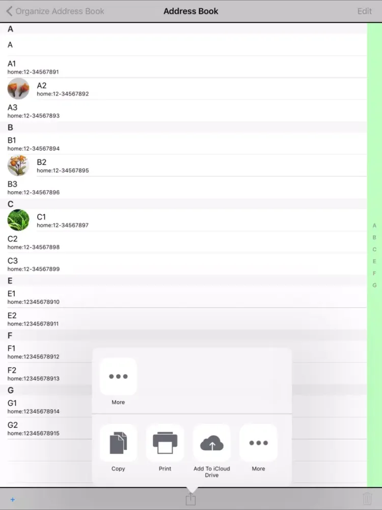 Multi Address Book Organizer iPad 應用截圖