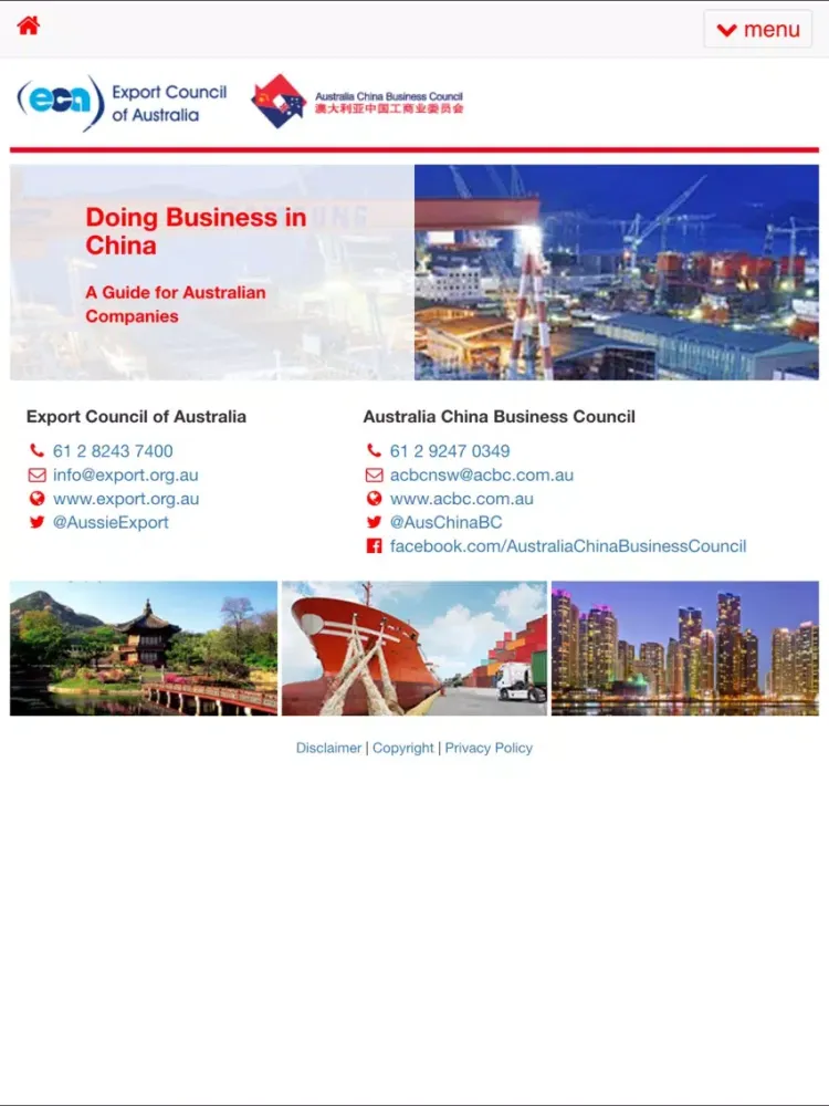 Capturas de tela do Doing Business in China iPad 