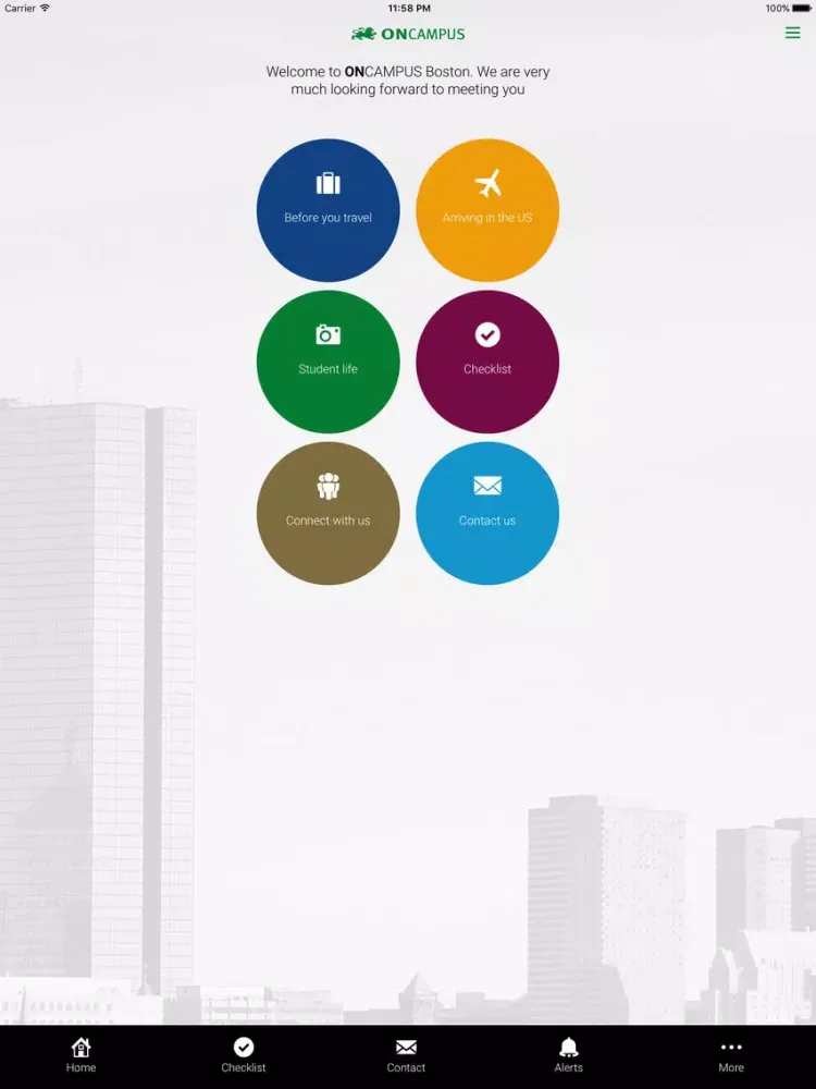 Capturas de tela do ONCAMPUS Boston Pre-Arrival iPad 