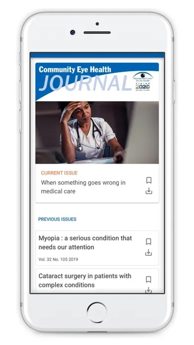 Capturas de tela do Community Eye Health Journal