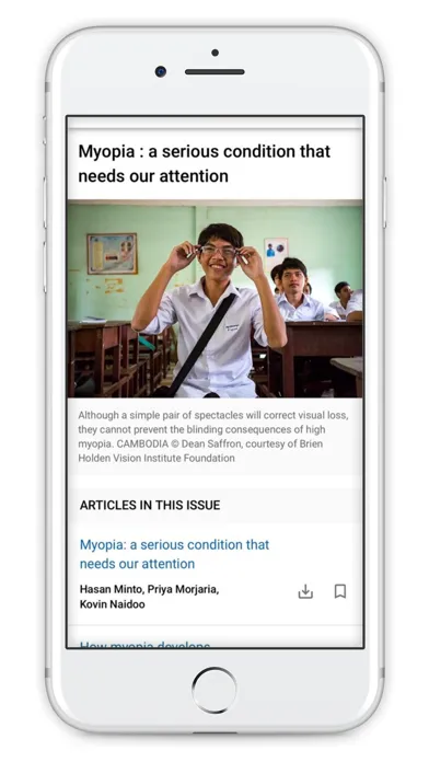 Capturas de tela do Community Eye Health Journal