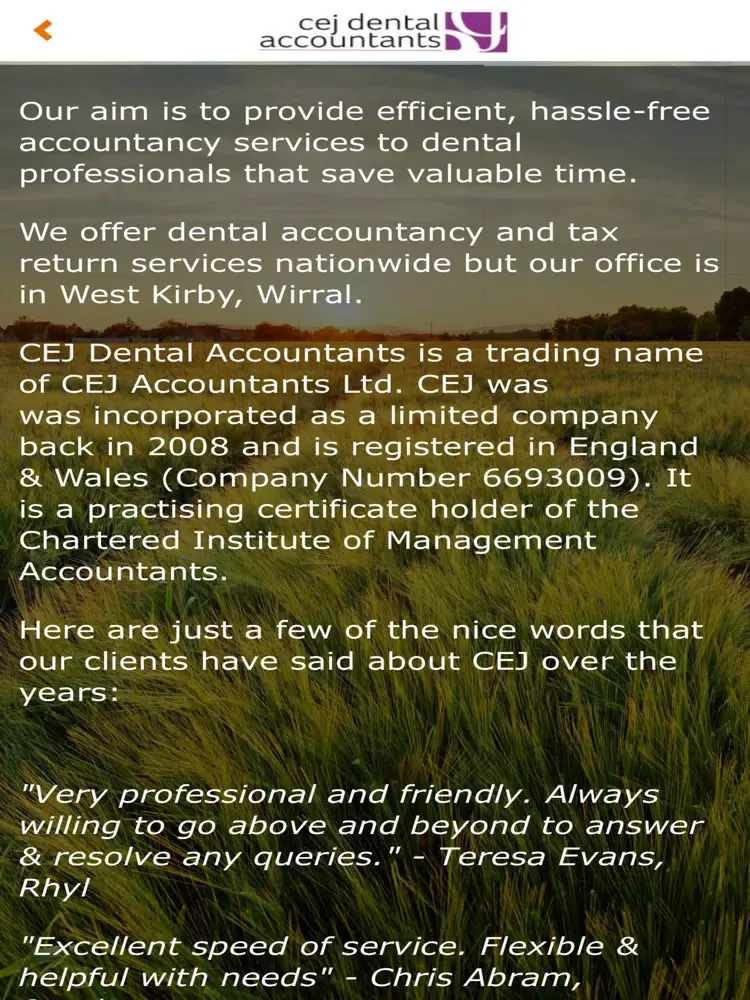 CEJ Dental Accountants iPad  Ekran Görüntüleri