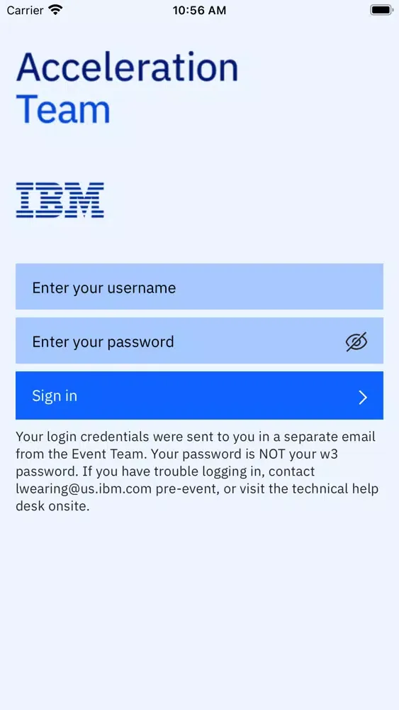 Tangkapan skrin Attendee App for IBM AT2022