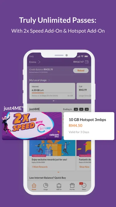 Capturas de tela do Celcom Life