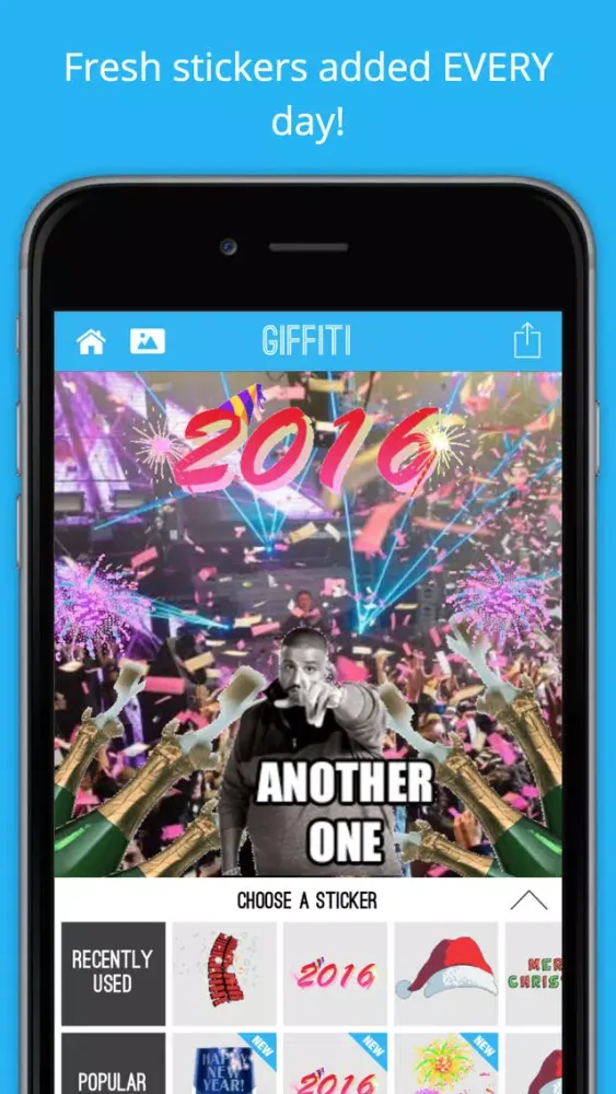Giffiti - Make GIFs by adding animated stickers and funny GIFs to your photos سکرین شاٹس