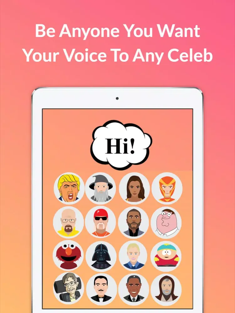 Celebrity Voice Changer -Prank iPad  स्क्रीनशॉट
