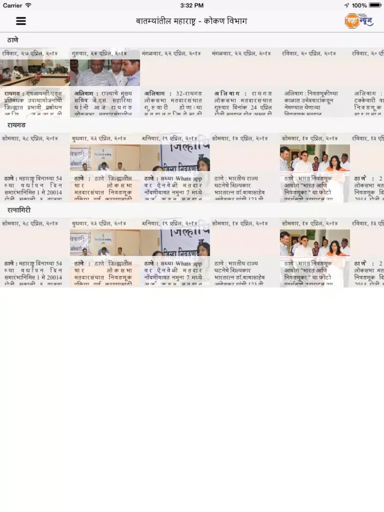 ภาพหน้าจอของ MahaNews iPad 