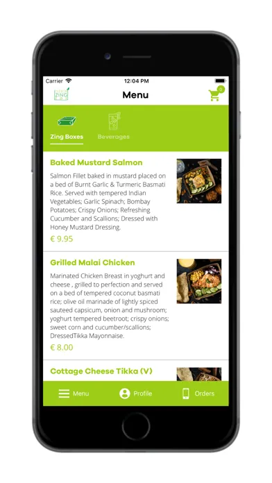 Tangkapan layar Zing by Tiffin Box